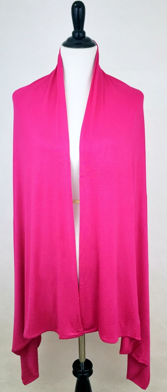 Bright Pink Maxi Cotton Jersey Shawl-