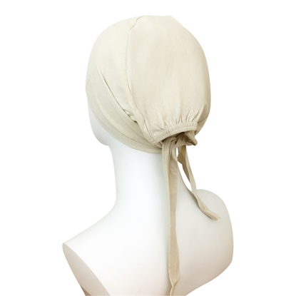 Picture of Hijab Beige Tie Back Bonnet - Turlu Fabric
