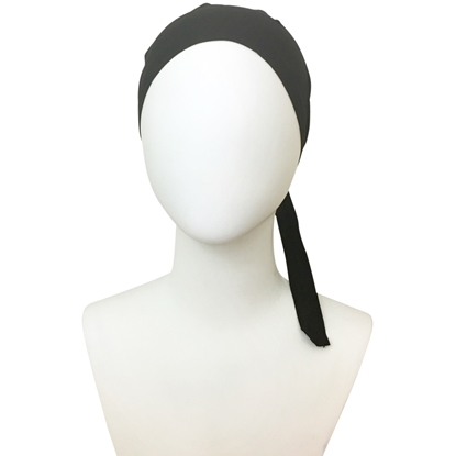 Picture of Hijab Black Tie Back Bonnet - Turlu Fabric