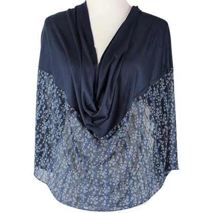 Picture of Kuwaiti Double Border  & Lace Navy Hijab
