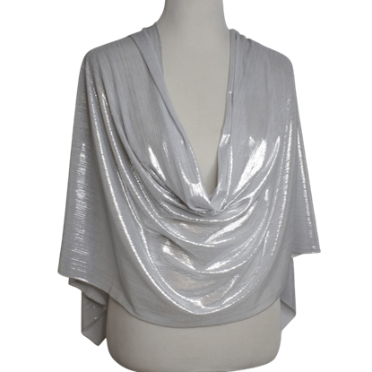 Picture of Silver Glam Smooth Foil Print Hijab  - Soft & Cool "Zibde Feel"