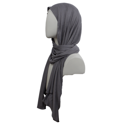 Picture of Double Bordered All in One Kuwaiti Hijab - Grey - NEW