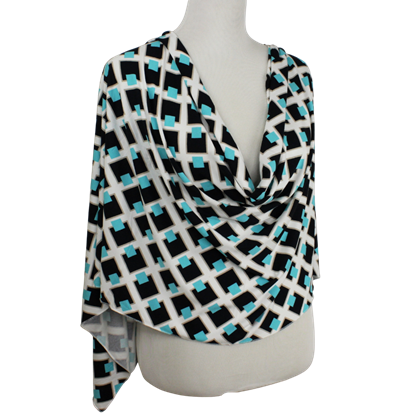 Picture of Geo Abstract in Blue Black Patterned Jersey Hijab