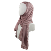 Picture of Embellished Lace Bordered Kuwaiti Hijab - Mauv-ish Neutral Hijab - NEW