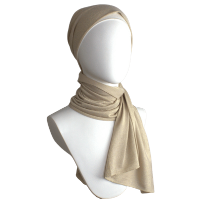 Picture of Golden Beige Shimmer Jersey Hijab