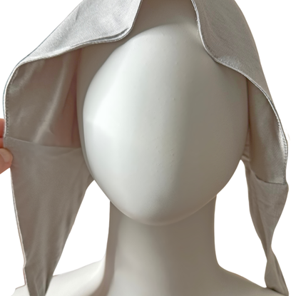 Picture of Satin Lined Silver Tie-Back Hijab Cap - NEW