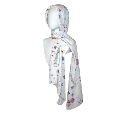 Picture of A Floral Meadow Premium Soft Crepe Chiffon Hijab -NEW